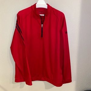 ADIDAS men’s red athletic 1/2 zip pullover